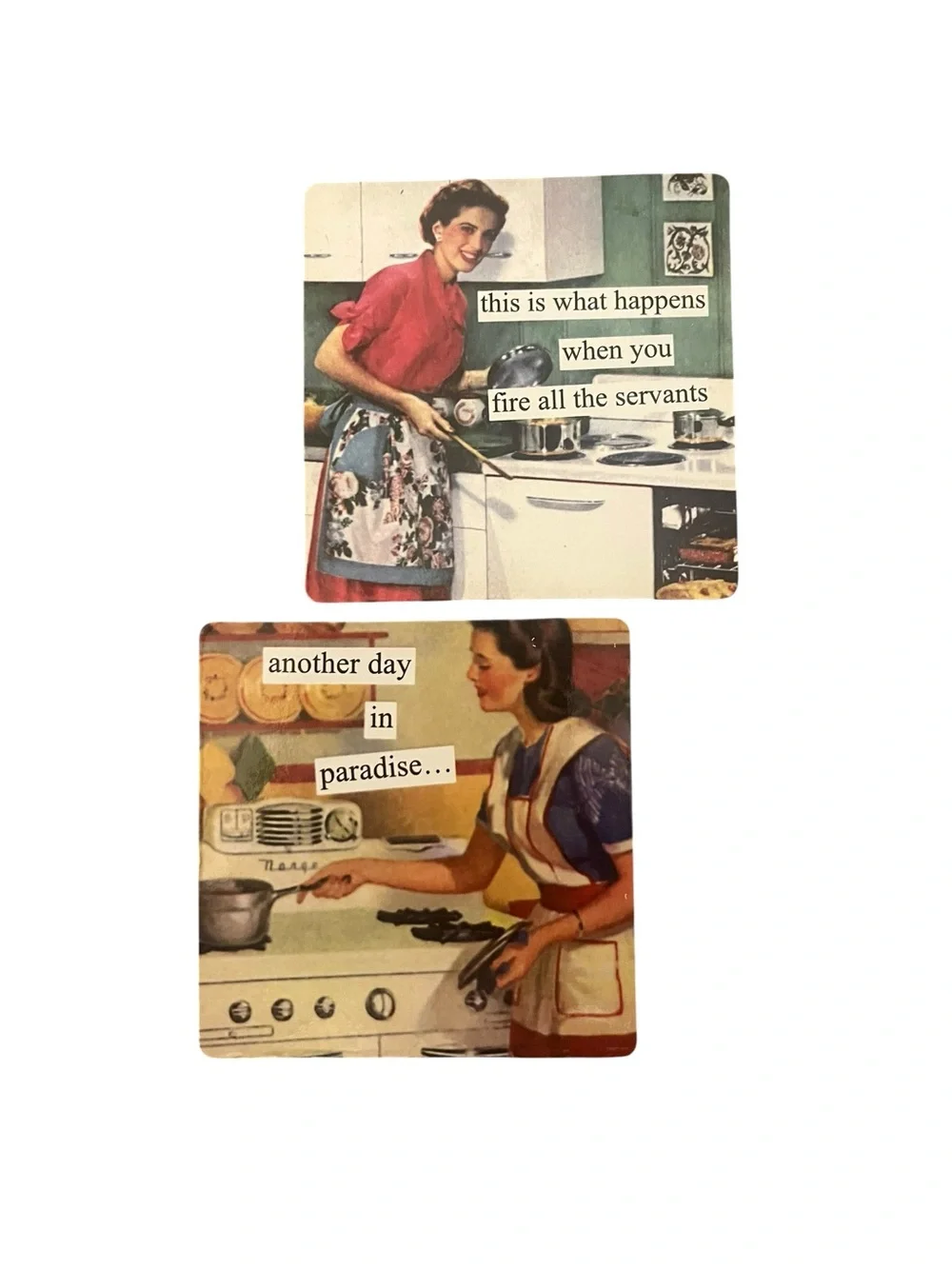 Anne Taintor Sarcastic Retro Refrigerator Magnet - Lot of 2 Housewife Humor 50s
